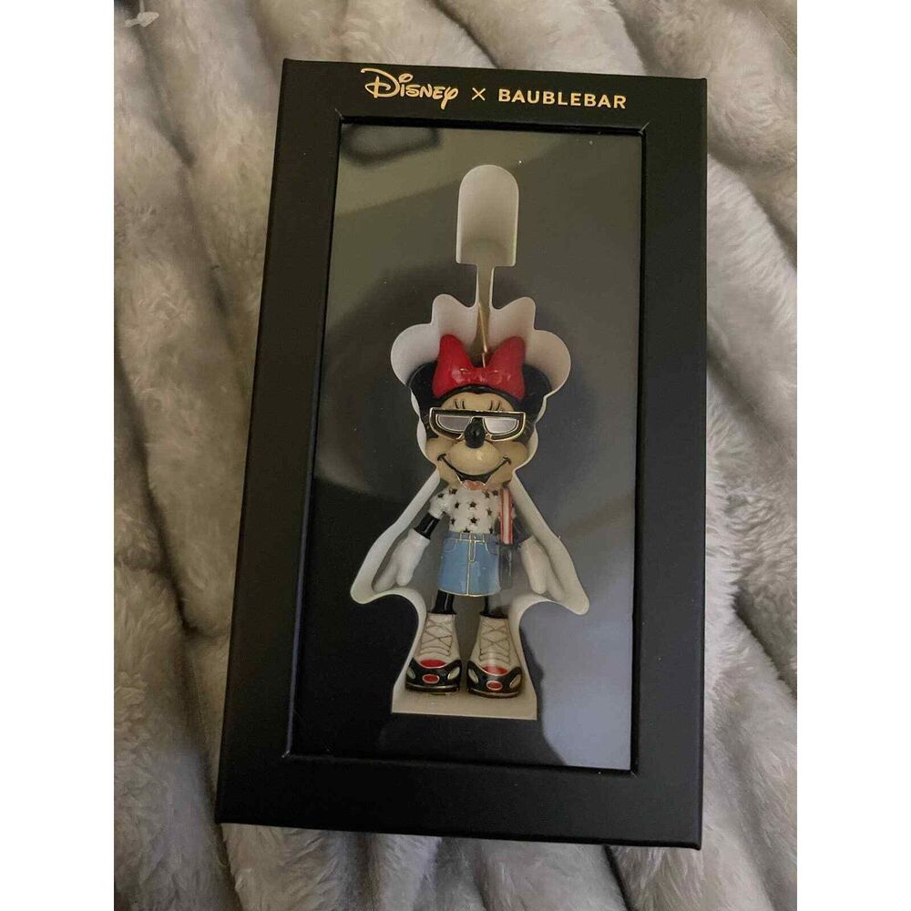 Baublebar disney bag charm/keychain minnie mouse fashionista bling